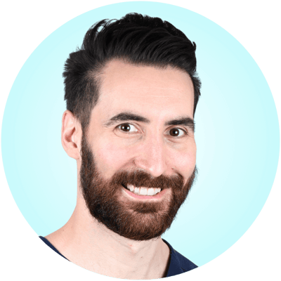 Michael frazis profile image beard - circle light blue