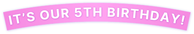 its our birthday words pink wordmark