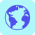world map icon blue background
