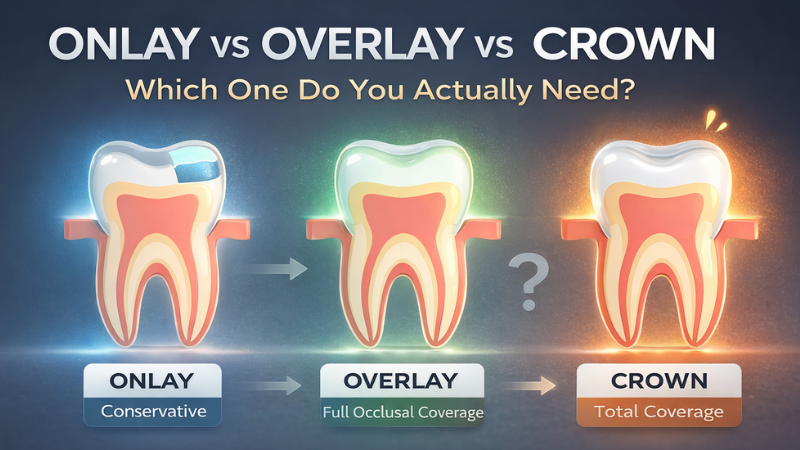 Onlays vs Overlays vs Crowns: How to Choose the Right Option Without Overthinking