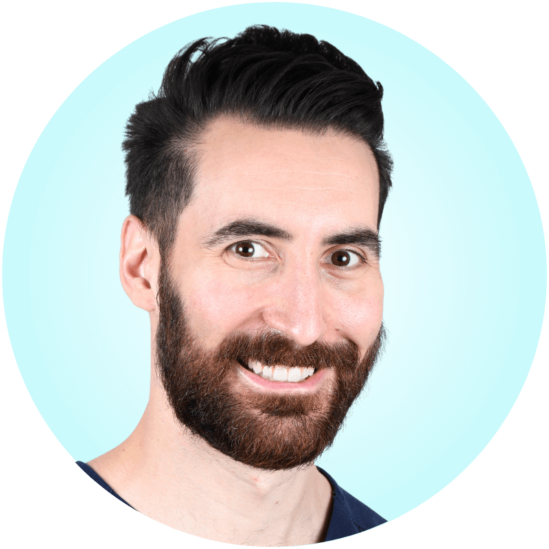Michael frazis profile image beard - circle light blue